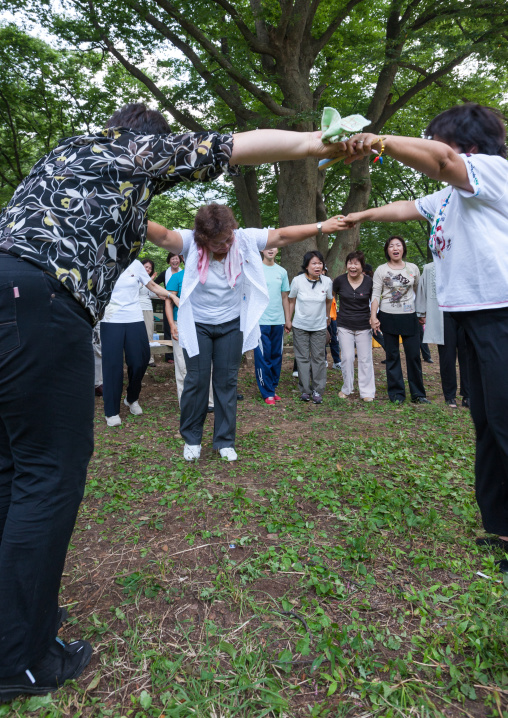 Japanese people originated from North Korea having fun in a park, North Hwanghae Province, Sariwon, North Korea