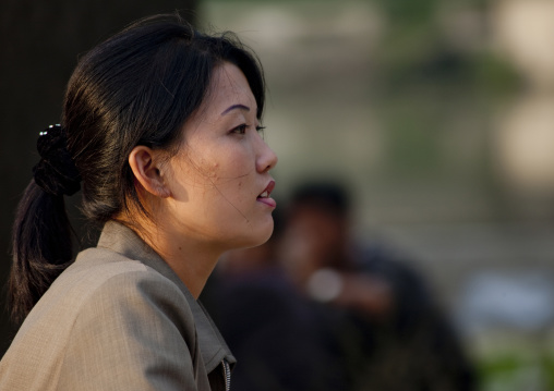 Portrait of a North Korean woman in the street, North Hwanghae Province, Sariwon, North Korea