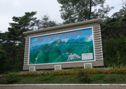 Map of the revolutionary site in mount ryongak, Pyongan Province, Pyongyang, North Korea