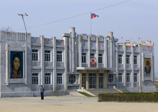 Movie theatre in a village, Kangwon Province, Chonsam Cooperative Farm, North Korea