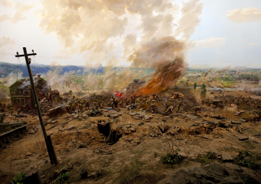 The battle of taejon diorama in the victorious fatherland liberation war museum, Pyongan Province, Pyongyang, North Korea