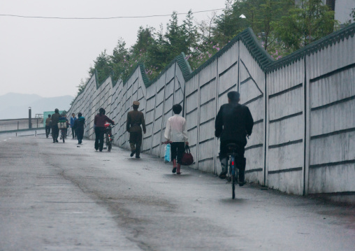 North Korean people on a road, South Hamgyong Province, Hamhung, North Korea