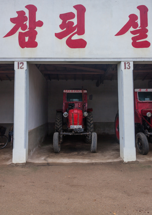 Old tractors in a farm, South Hamgyong Province, Hamhung, North Korea