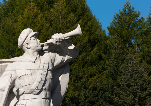 Statues in the Grand monument of lake Samji, Ryanggang Province, Samjiyon, North Korea