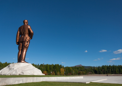 Statue of Kim il Sung in the Grand monument of lake Samji, Ryanggang Province, Samjiyon, North Korea