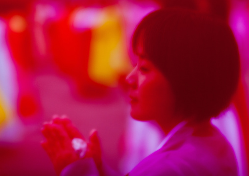 North Korean students during a mass dance performance on september 9 day of the foundation of the republic, Pyongan Province, Pyongyang, North Korea