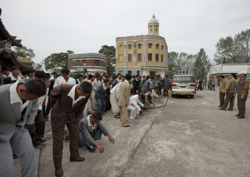 North Korean actors during a movie shooting in Pyongyang film studios, Pyongan Province, Pyongyang, North Korea