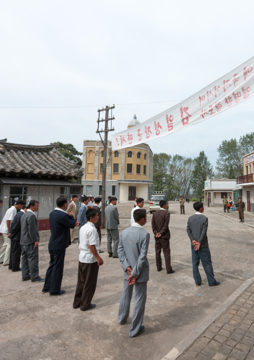 North Korean actors during a movie shooting in Pyongyang film studios, Pyongan Province, Pyongyang, North Korea