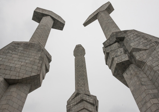 The monument to Party founding made for the 50-year anniversary of the workers' Party of Korea, Pyongan Province, Pyongyang, North Korea