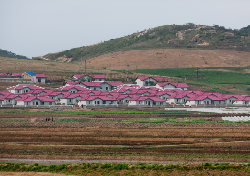 Brand new village in the countryside, South Pyongan Province, Nampo, North Korea