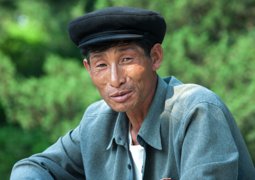 Portrait of a North Korean man with a cap, North Hwanghae Province, Kaesong, North Korea