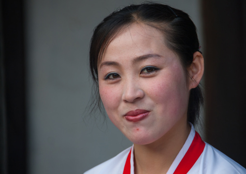 Portrait of a smiling North Korean woman, North Hwanghae Province, Kaesong, North Korea