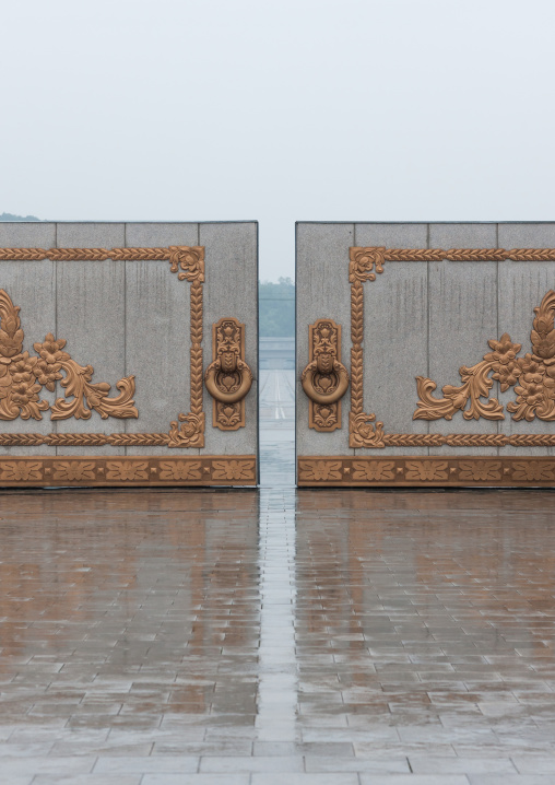 Gates at Kumsusan memorial palace, Pyongan Province, Pyongyang, North Korea