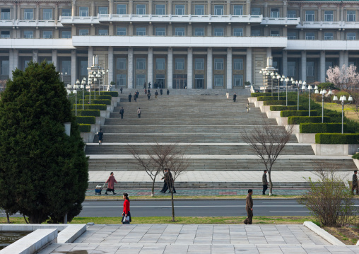 Stairs leading to the Grand people's study house, Pyongan Province, Pyongyang, North Korea