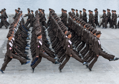 North Korean army parade on Kim il Sung square, Pyongan Province, Pyongyang, North Korea