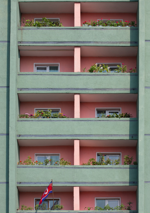 Old apartements in the city center, Pyongan Province, Pyongyang, North Korea