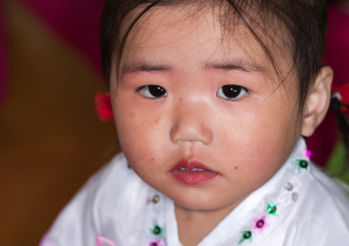North Korean girl in an orphanage, South Pyongan Province, Nampo, North Korea