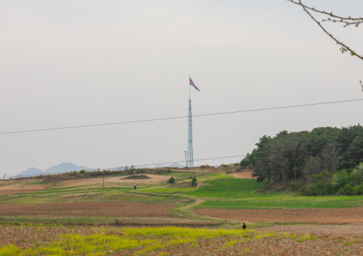 North Korean giant flag in the Demilitarized Zone, North Hwanghae Province, Panmunjom, North Korea