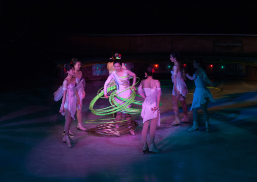 North Korean acrobats in a circus, Pyongan Province, Pyongyang, North Korea