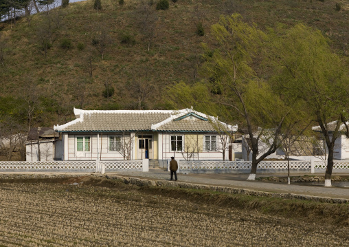 Farmers village in the countryside, Kangwon Province, Chonsam Cooperative Farm, North Korea