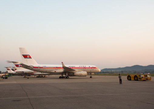 Air Koryo plane in Sunan international airport, Pyongan Province, Pyongyang, North Korea