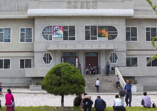 Theatre building in a village, North Hwanghae Province, Kaesong, North Korea
