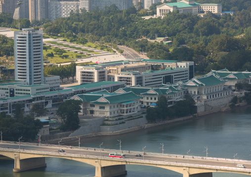 Restaurants on Taedong river, Pyongan Province, Pyongyang, North Korea