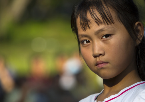 Portrait of a North Korean girl, Pyongan Province, Pyongyang, North Korea