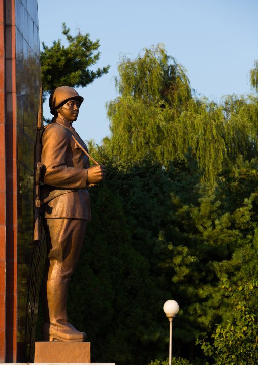 Army soldier statue in victorious fatherland liberation war museum, Pyongan Province, Pyongyang, North Korea