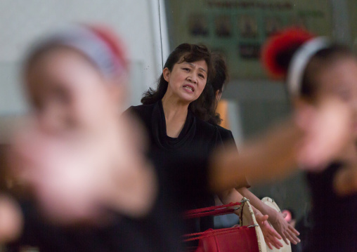 Dance teacher in Mangyongdae children's palace, Pyongan Province, Pyongyang, North Korea