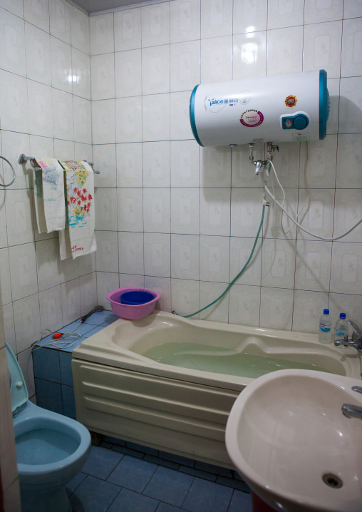 Bathroom in majon beachfront holiday cottages, South Hamgyong Province, Hamhung, North Korea
