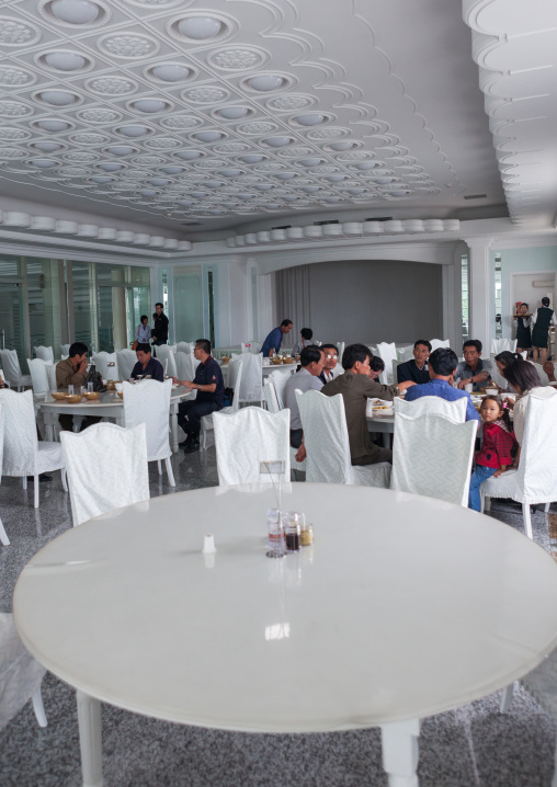 North Korean people in a luxury restaurant, Pyongan Province, Pyongyang, North Korea