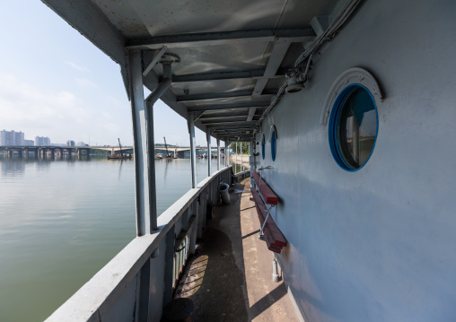 Uss Pueblo american spy boat on Taedong river, Pyongan Province, Pyongyang, North Korea