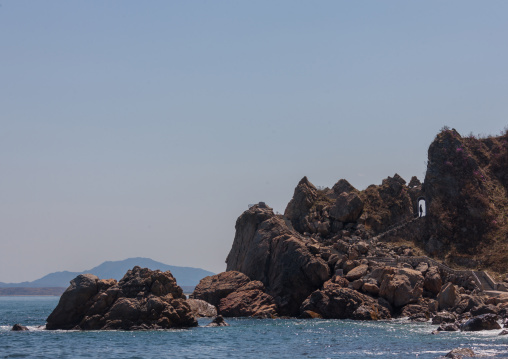 Rocky coastline on the east sea, North Hamgyong Province, Chilbo Sea, North Korea