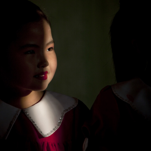 Portrait of a North Korean little girl  in Tchang Gwang school, North Hamgyong Province, Chongjin, North Korea