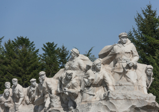 Military statues in Taesongsan revolutionary martyr's cemetery, Pyongan Province, Pyongyang, North Korea
