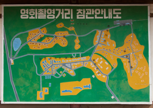 Map of the Pyongyang film studio, Pyongan Province, Pyongyang, North Korea