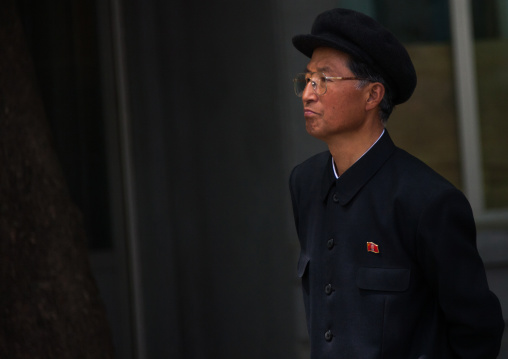 Portrait of a North Korean man in the street, Pyongan Province, Pyongyang, North Korea