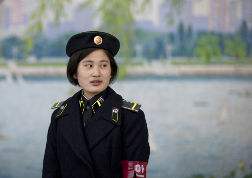 North Korean subway employee, Pyongan Province, Pyongyang, North Korea