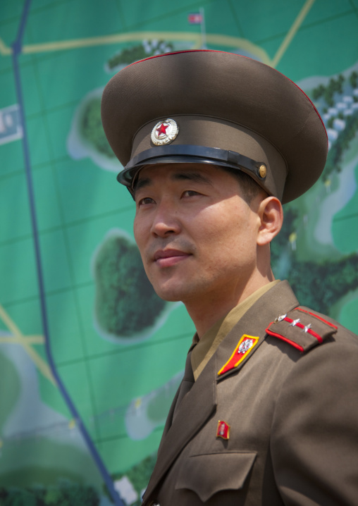 North Korean officer in the joint security area of the Demilitarized Zone, North Hwanghae Province, Panmunjom, North Korea