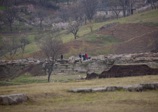 Excavations in manwoldae royal palace, North Hwanghae Province, Kaesong, North Korea