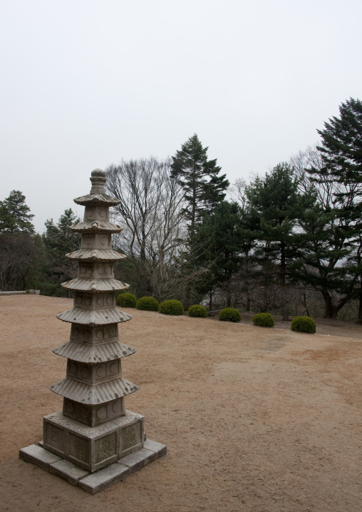 Pagoda in front of Anhwa buddhist temple, North Hwanghae Province, Kaesong, North Korea
