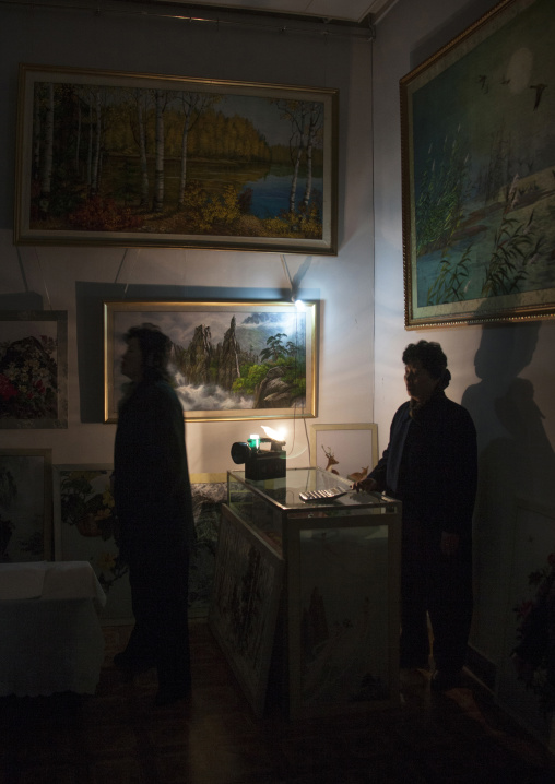 Power cut in the embroidery institute, Pyongan Province, Pyongyang, North Korea