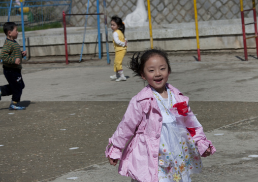 Young North Korean girl in Kwangbok school, Pyongan Province, Pyongyang, North Korea