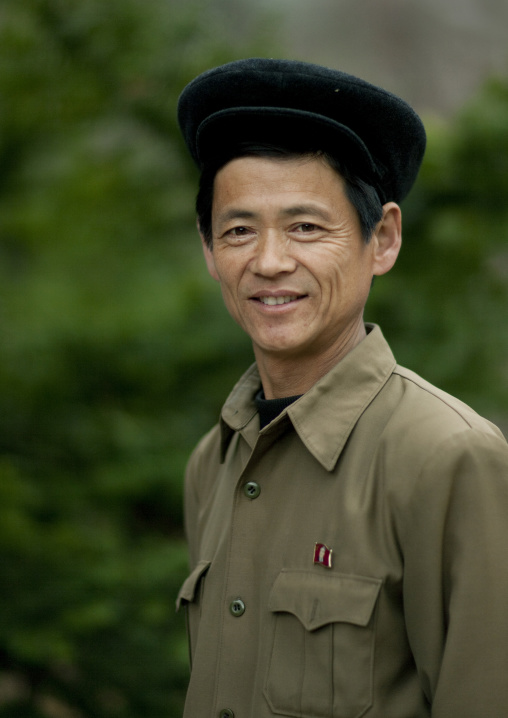 Portrait of a North Korean man with a cap, Hyangsan county, Mount Myohyang, North Korea