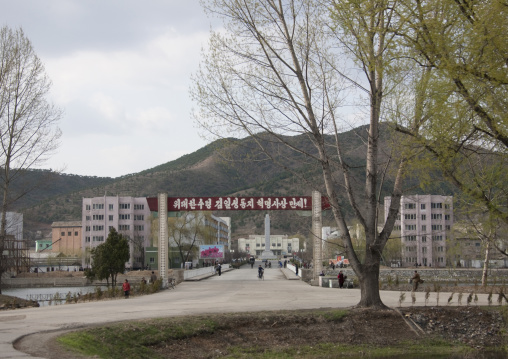 Bridge in the town, Pyongan Province, Pyongyang, North Korea