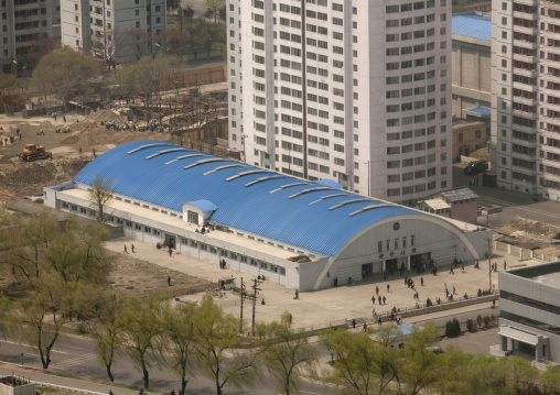 Market building in the city center, Pyongan Province, Pyongyang, North Korea