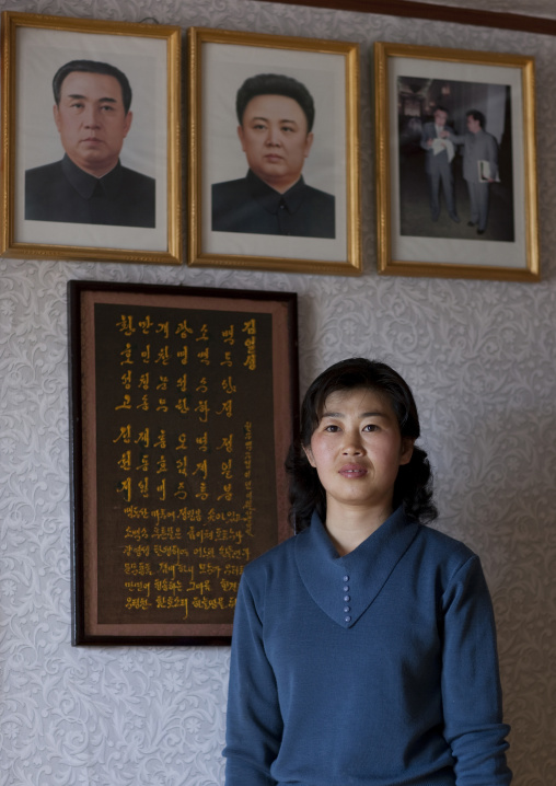 North Korean woman who had a visit of Kim Jong-il in her house, North Hamgyong Province, Jung Pyong Ri, North Korea