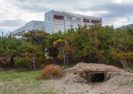 Bunker hidden in the sand on the seaside, North Hamgyong Province, Jung Pyong Ri, North Korea