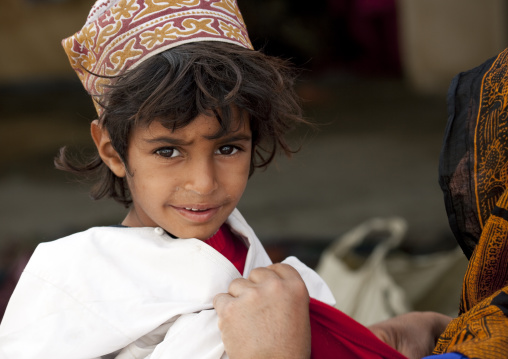 Bedouin Boy Wearing Colorful Cap, Sinaw, Oman